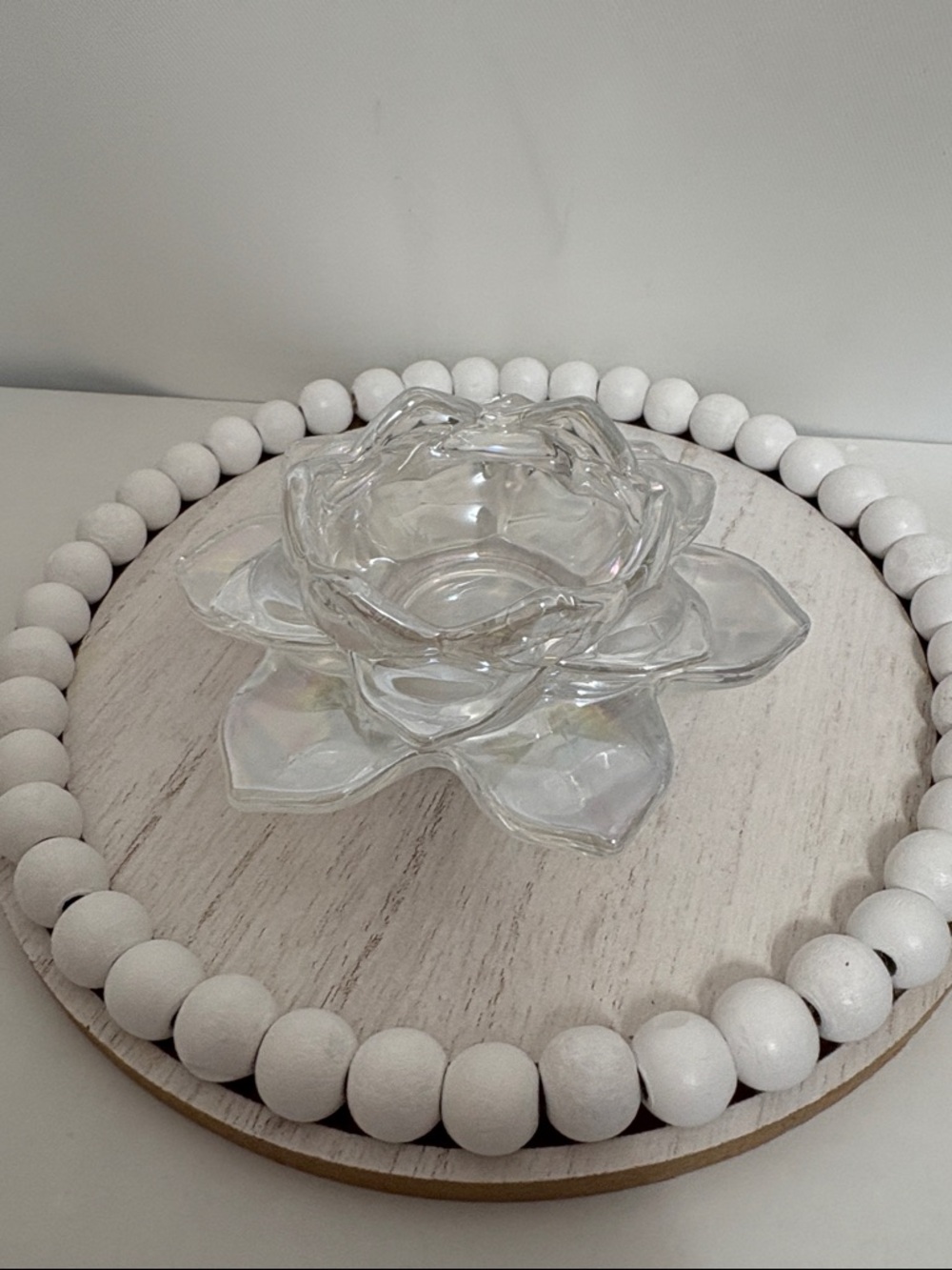 Glass Lotus Flower Candle Holder